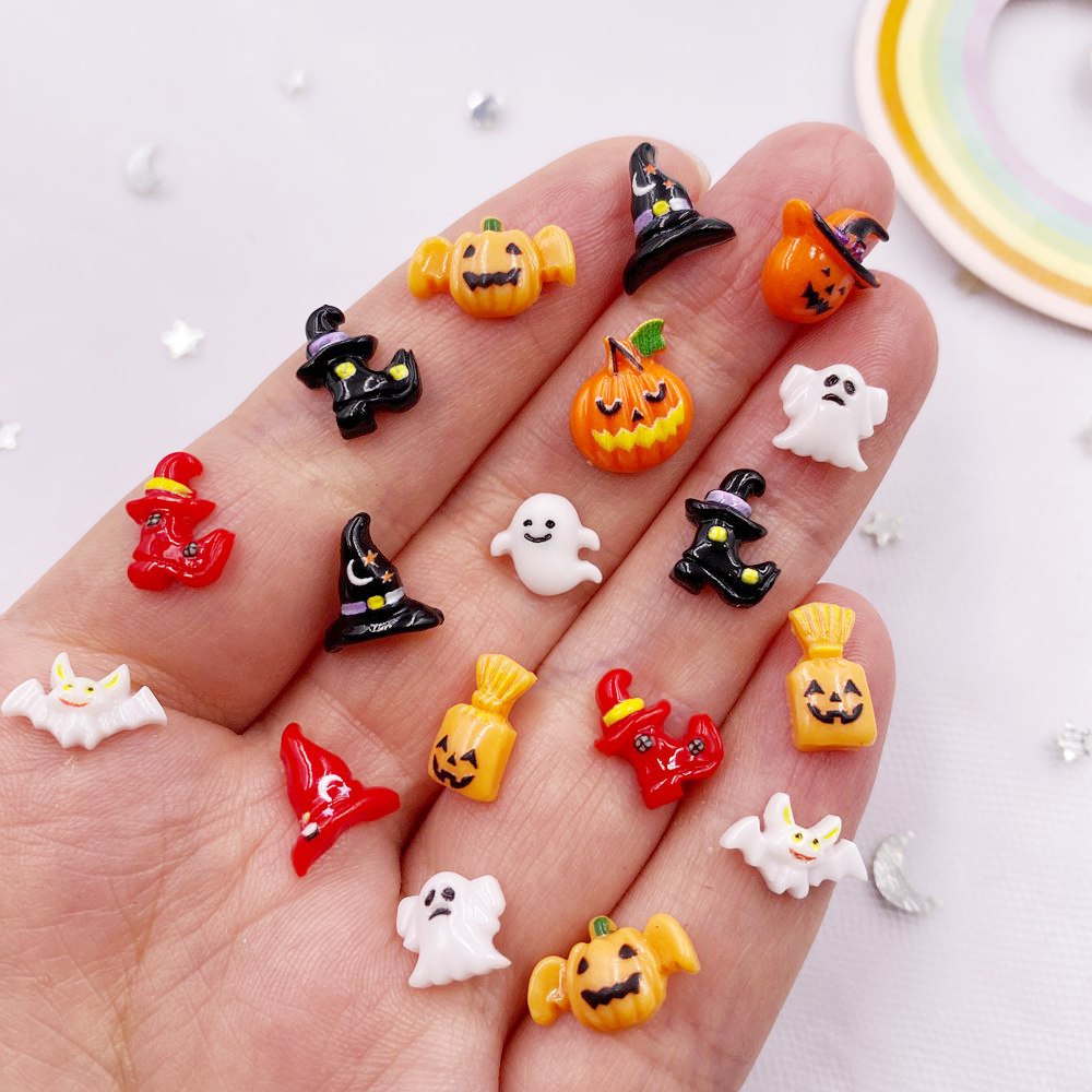 Art Craft Hat - 50pcs Mix Resin Mini Colorful Halloween