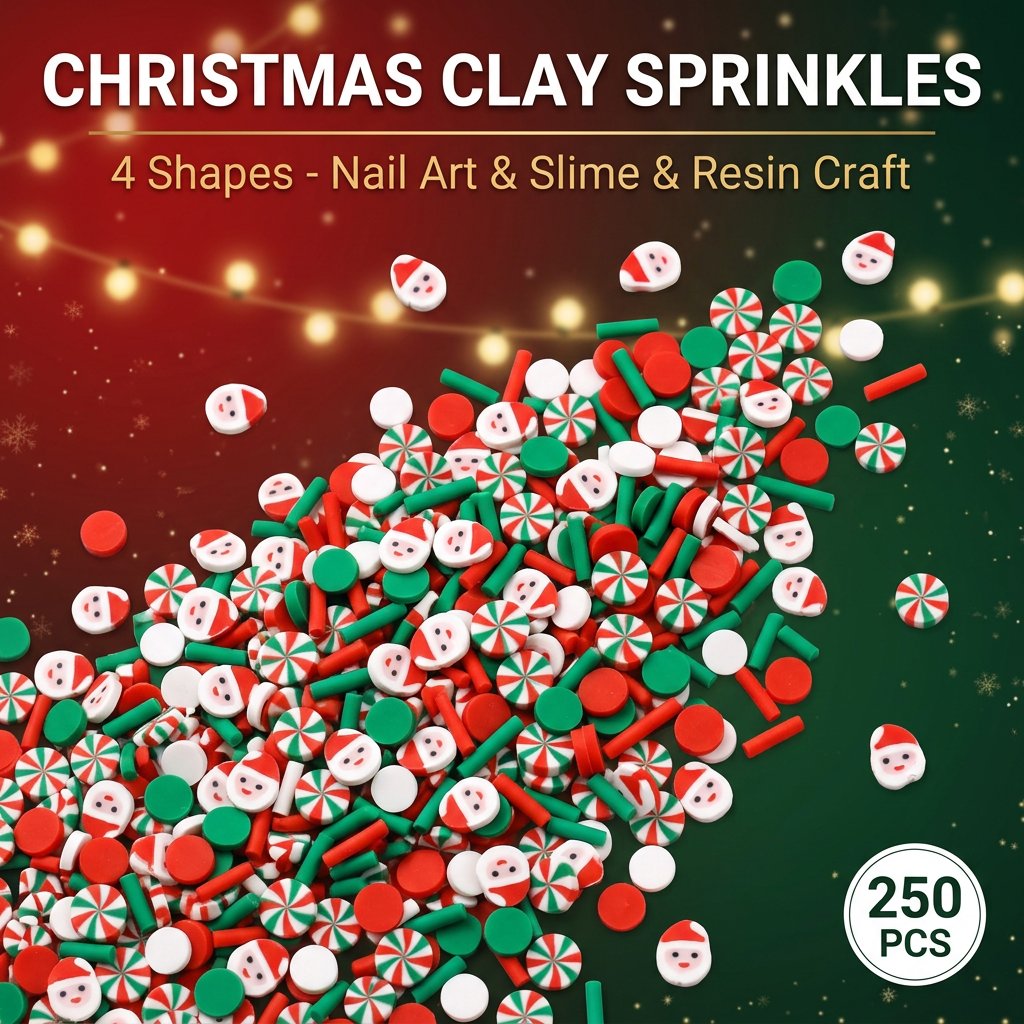 Art Craft Earth Day - 250pcs Christmas Polymer Clay Sprinkles Santa