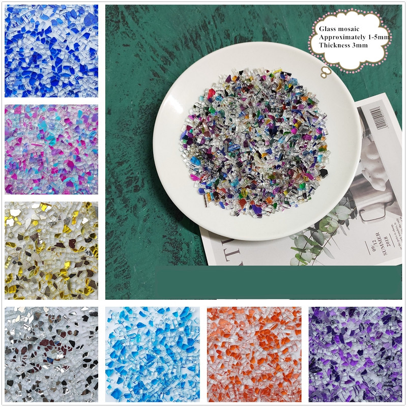 Art Craft Mirror - 100g Mixed Color Crystal Glass Mirror
