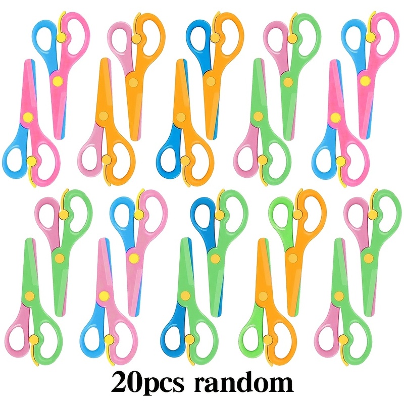 Art Craft For Preschool - 10/20Pcs Kids Safety Plastic Scissors, Toddler