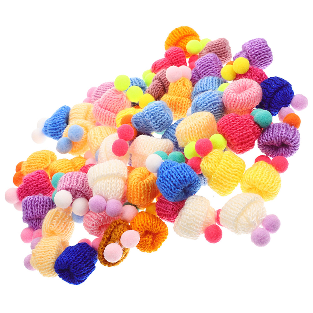 Art Craft Hat - 60Pcs Mini Knit Hats Wool Yarn
