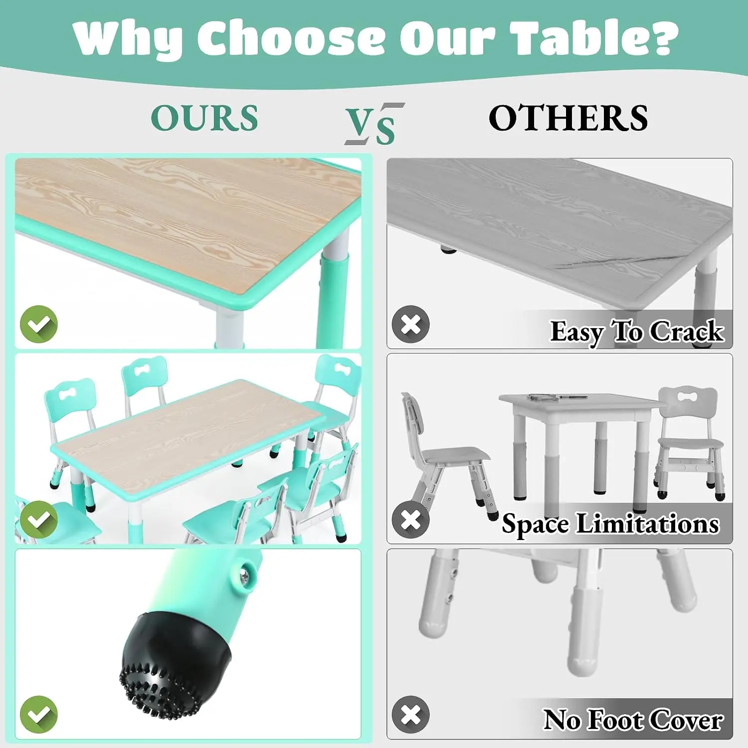 Kids Table and 6 Chairs Set, H - огляд і ціна Art Craft For Preschool