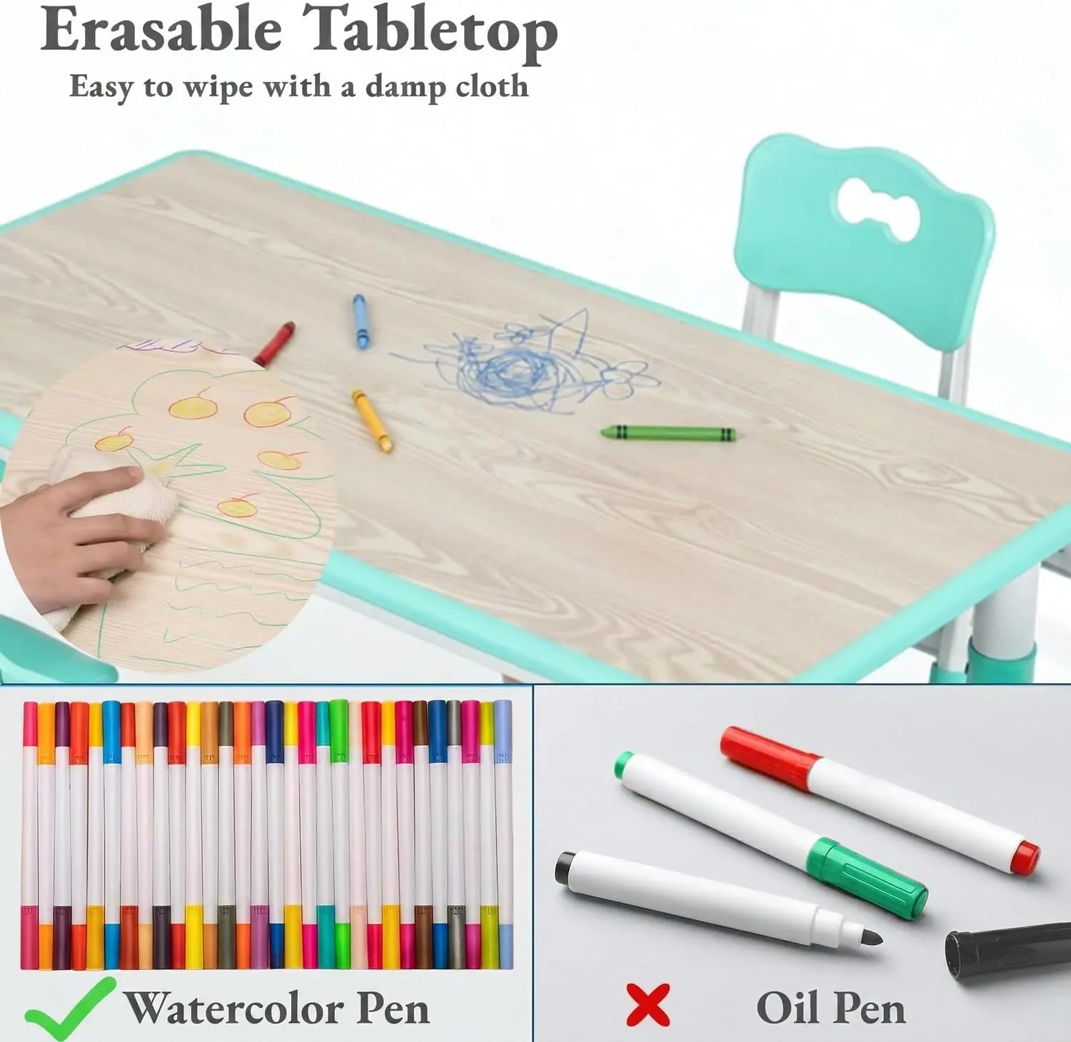 Kids Table and 6 Chairs Set, H - огляд і ціна Art Craft For Preschool