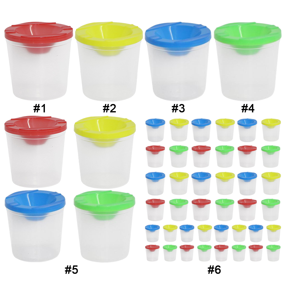 Non-Spill Paint Cups with Colo - огляд і ціна Art Craft Cup