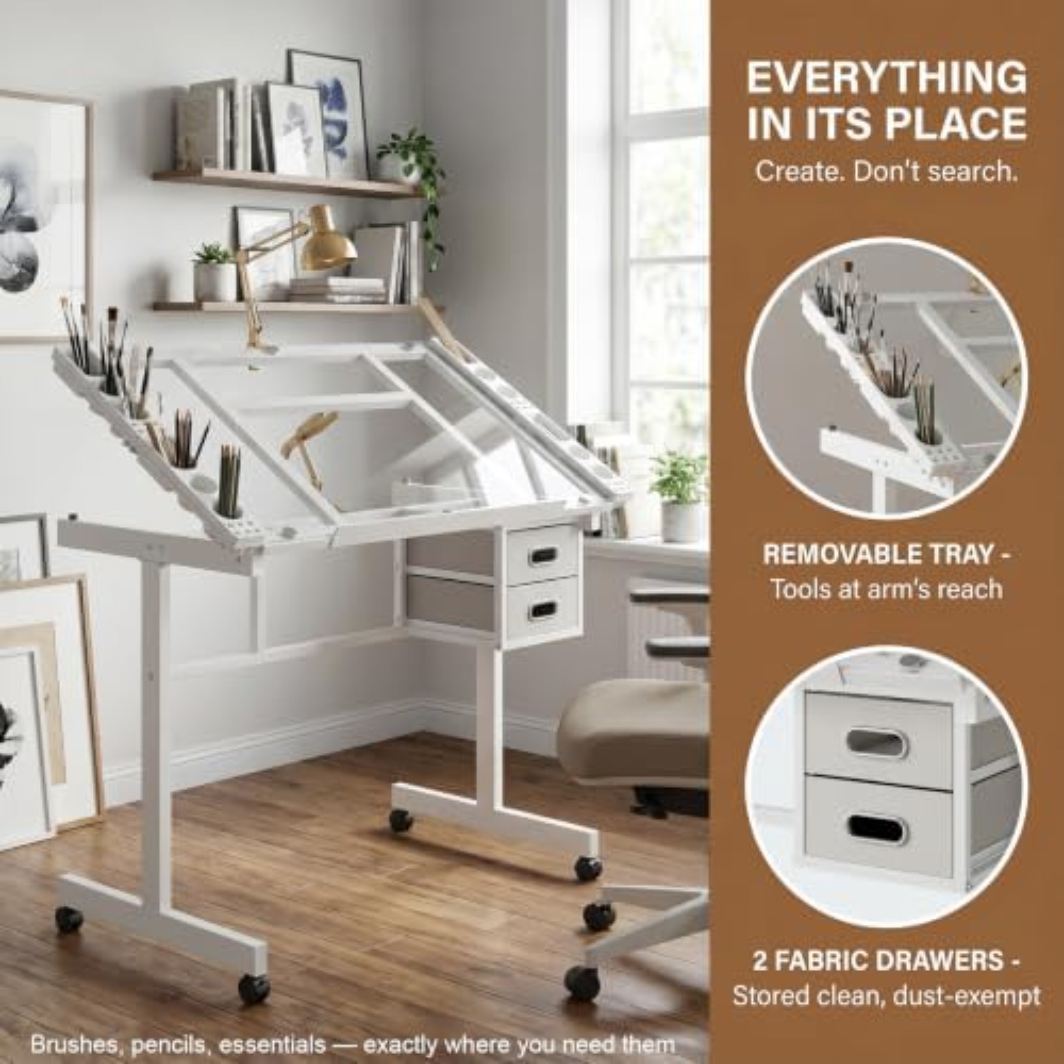 Rolling Drafting Table Desk, P - огляд і ціна Art Craft & Architecture