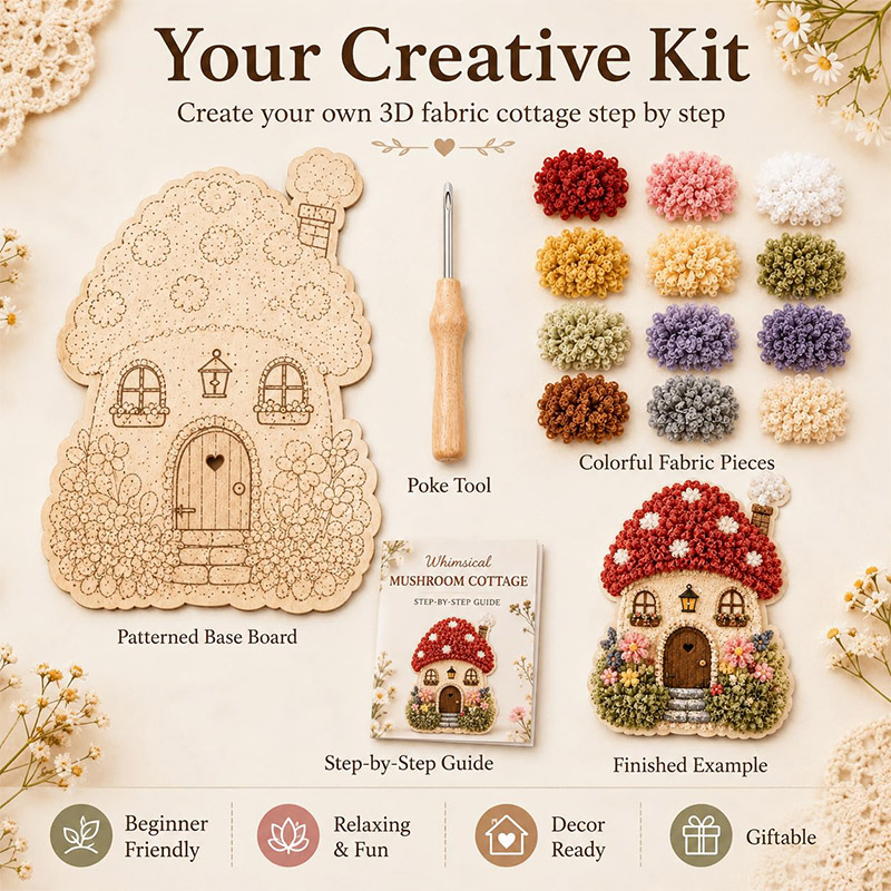 3D Mushroom House Poke Art DIY - огляд і ціна Art Craft & Architecture