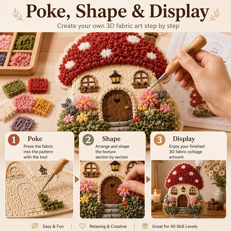3D Mushroom House Poke Art DIY - огляд і ціна Art Craft & Architecture