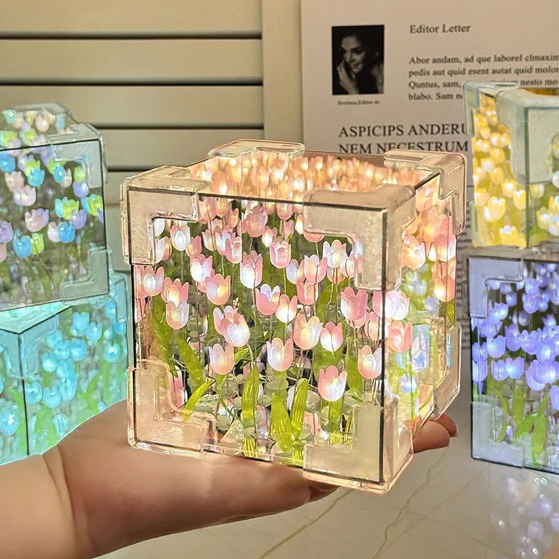 DIY Tulip Mirror Cube Lamp Sim - огляд і ціна Art Craft Mirror