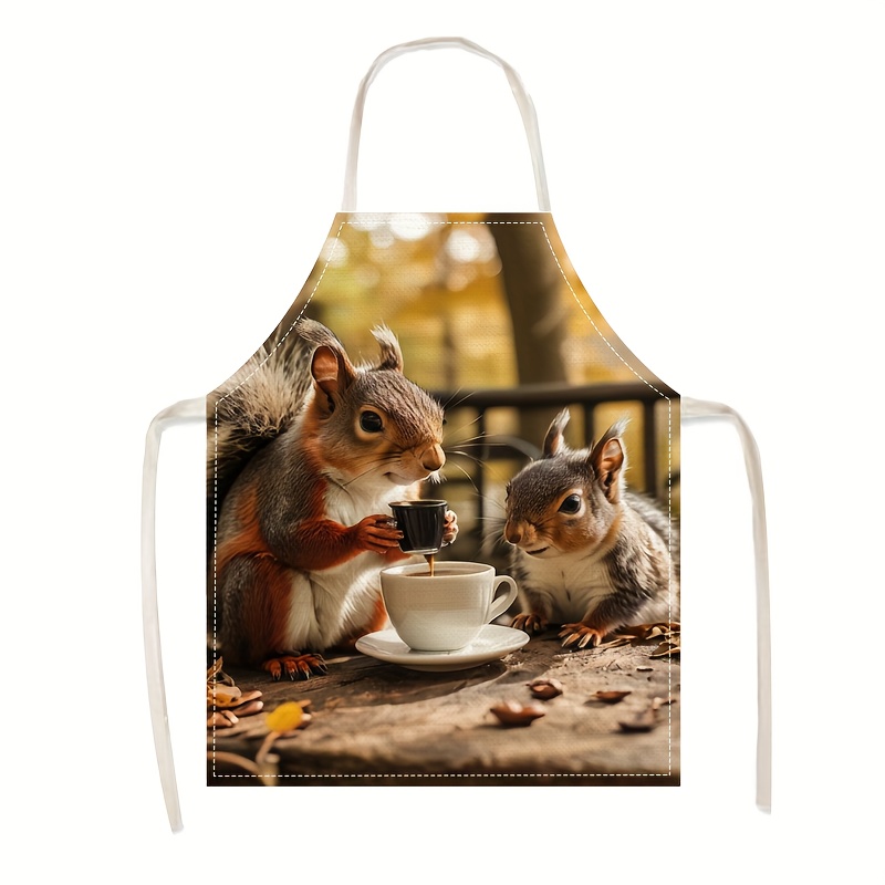 Linen Apron Squirrel Coffee Sc - огляд і ціна Art Craft Gift Ideas