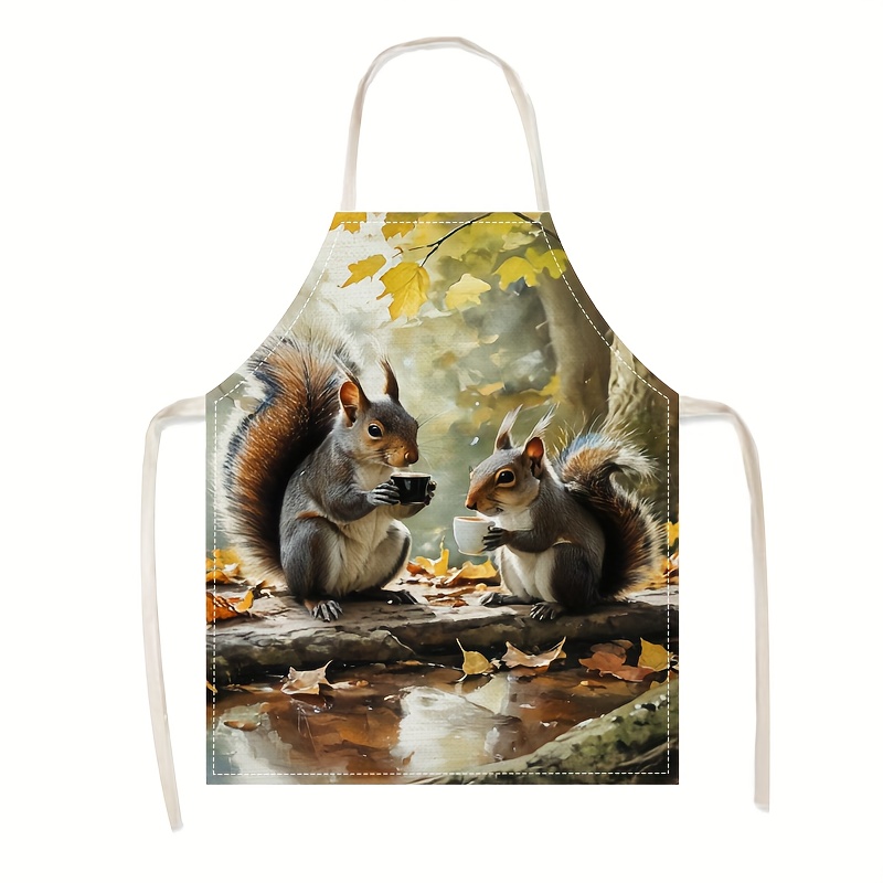 Linen Apron Squirrel Coffee Sc - огляд і ціна Art Craft Gift Ideas