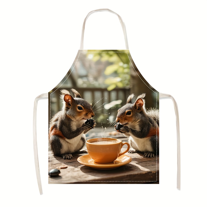 Linen Apron Squirrel Coffee Sc - огляд і ціна Art Craft Gift Ideas
