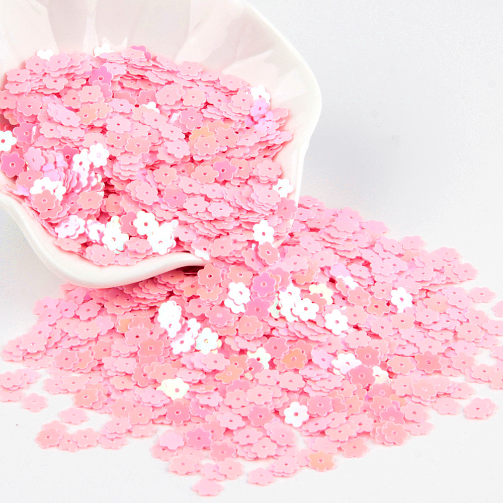 Matte Pink Flower Sequins 6mm  - огляд і ціна Art Craft Cup