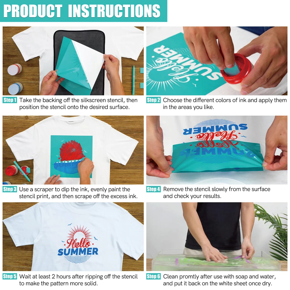 Silkscreen Stencil Reusable Se - огляд і ціна Silk Screen Printing