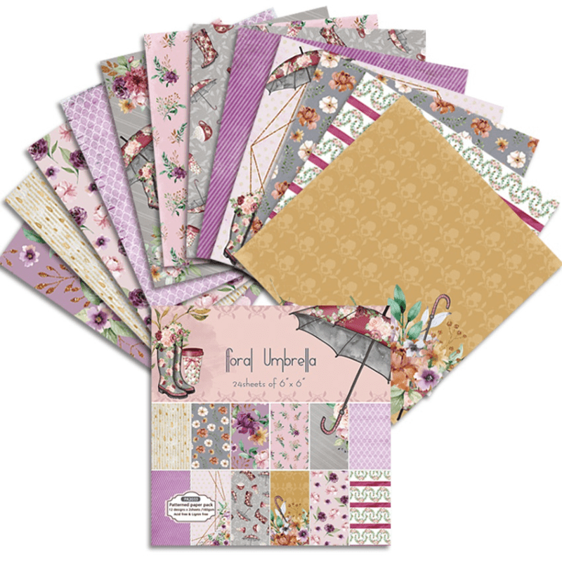 24 Sheets/Pack Floral Umbrella - огляд і ціна Art Craft Umbrella
