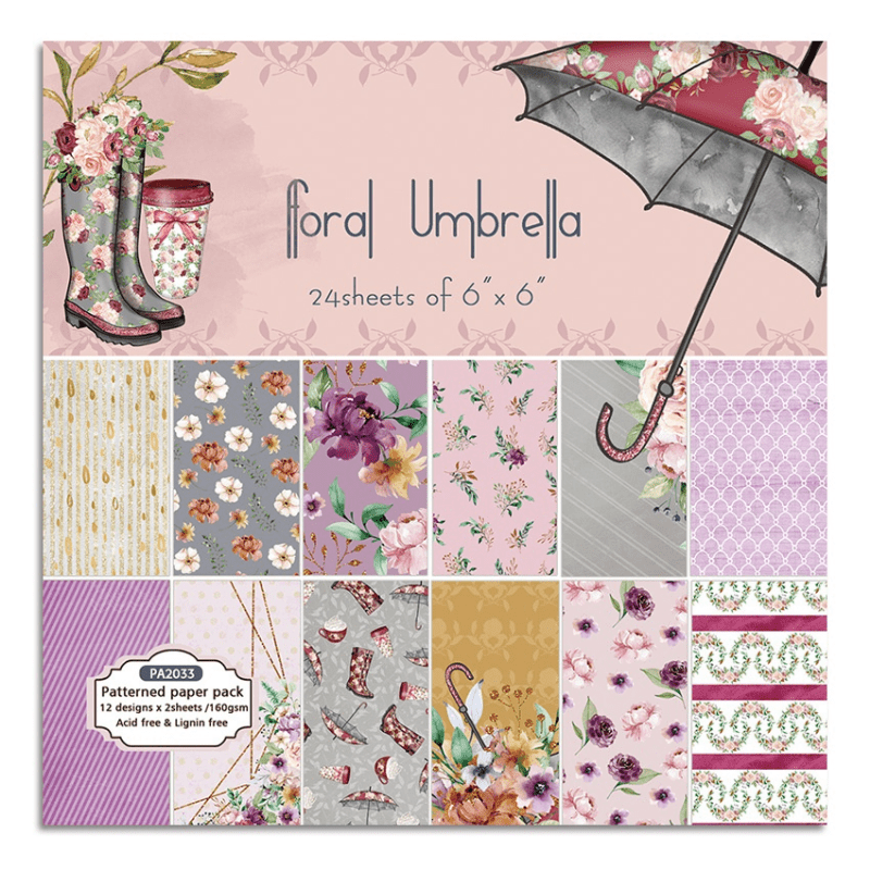 24 Sheets/Pack Floral Umbrella - огляд і ціна Art Craft Umbrella