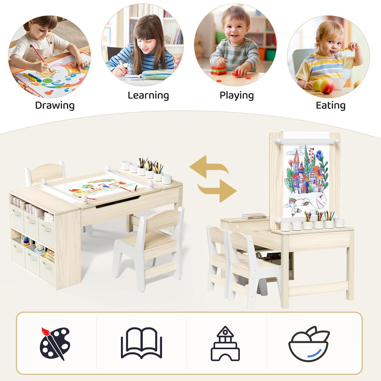 3 in 1 Kids Art Table and Chai - огляд і ціна School Of Art X Craft