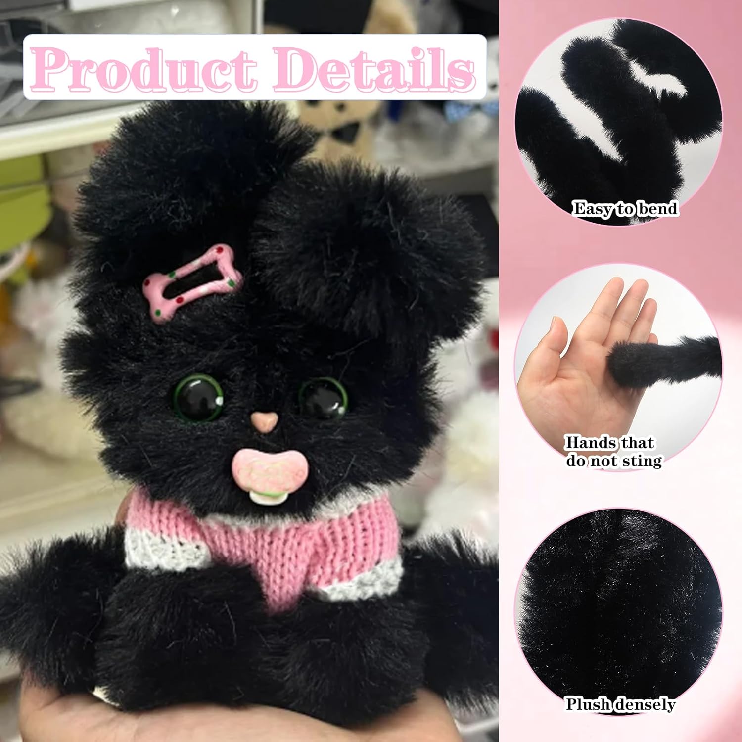 4Pcs Black Pipe Cleaners Craft - огляд і ціна Art Craft Jumbo