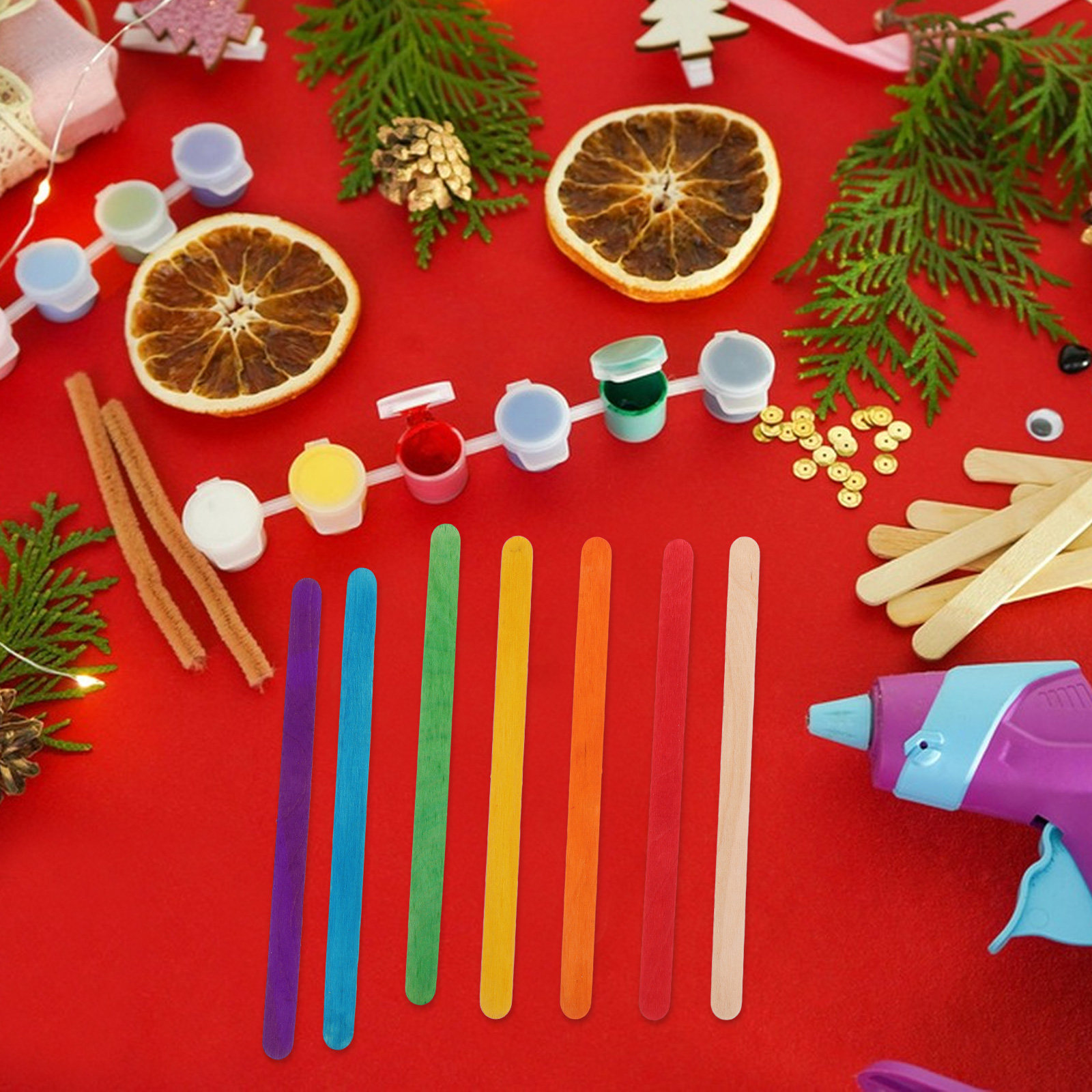 200Pcs Vibrant Colored Wooden  - огляд і ціна Art Craft Jumbo