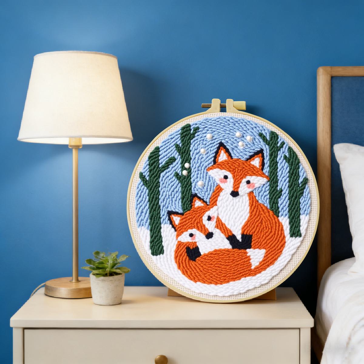 20X20CM/7.87inch Animal - Fox  - огляд і ціна Punch Needle Kit