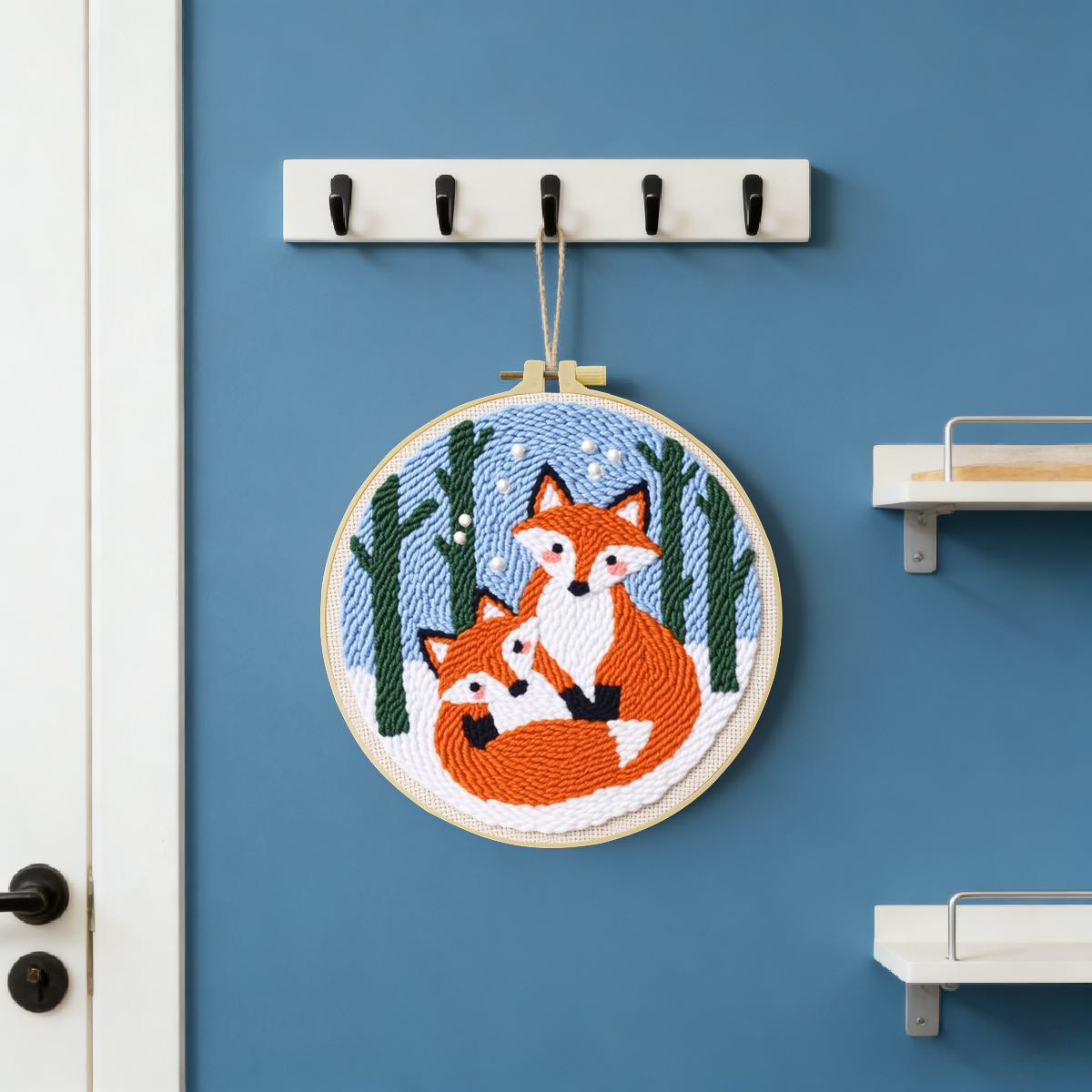 20X20CM/7.87inch Animal - Fox  - огляд і ціна Punch Needle Kit