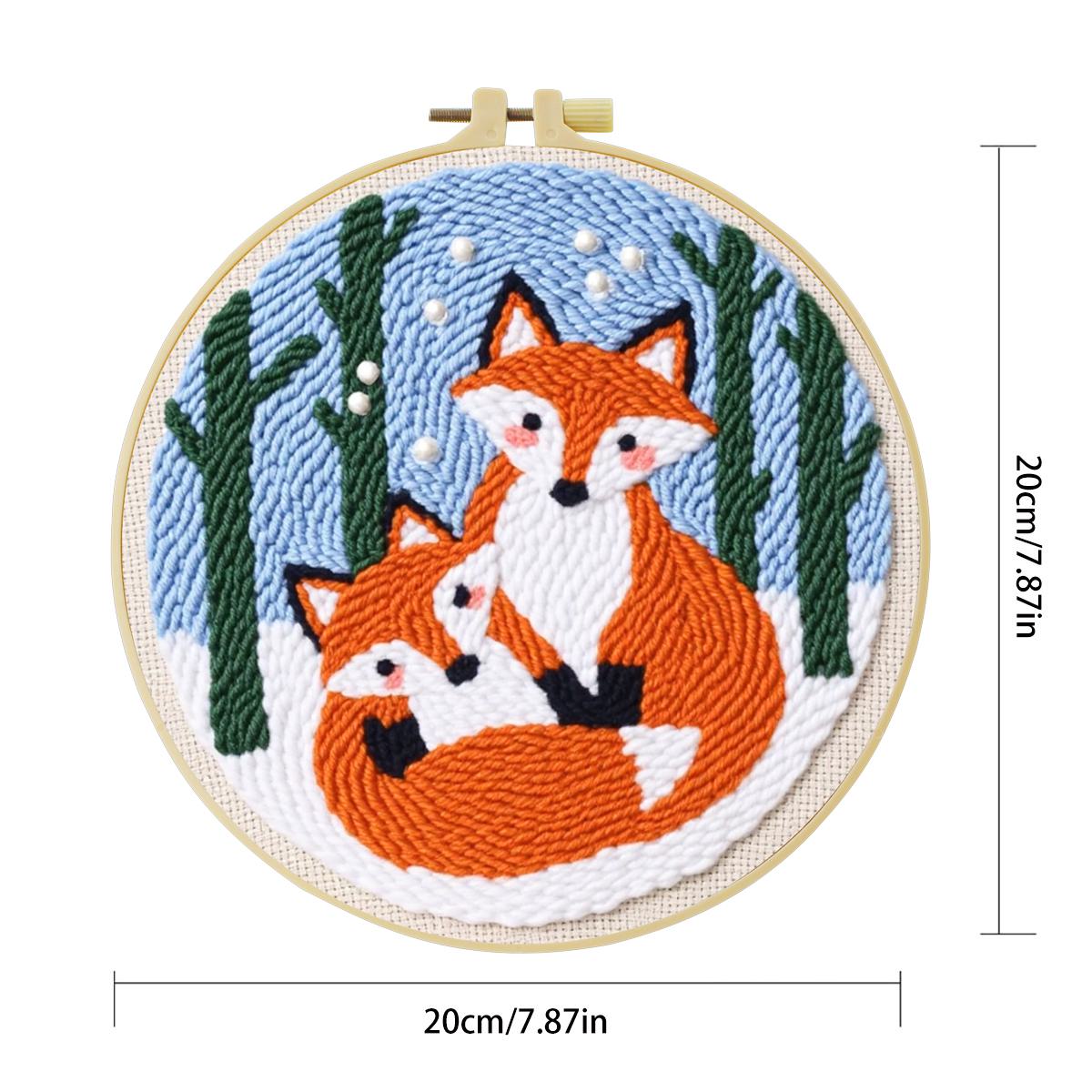 20X20CM/7.87inch Animal - Fox  - огляд і ціна Punch Needle Kit