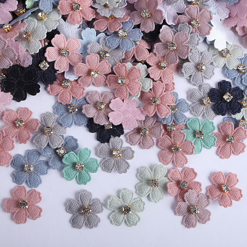 100Pcs 22mm Fabric Flower With - огляд і ціна Art Craft Hat