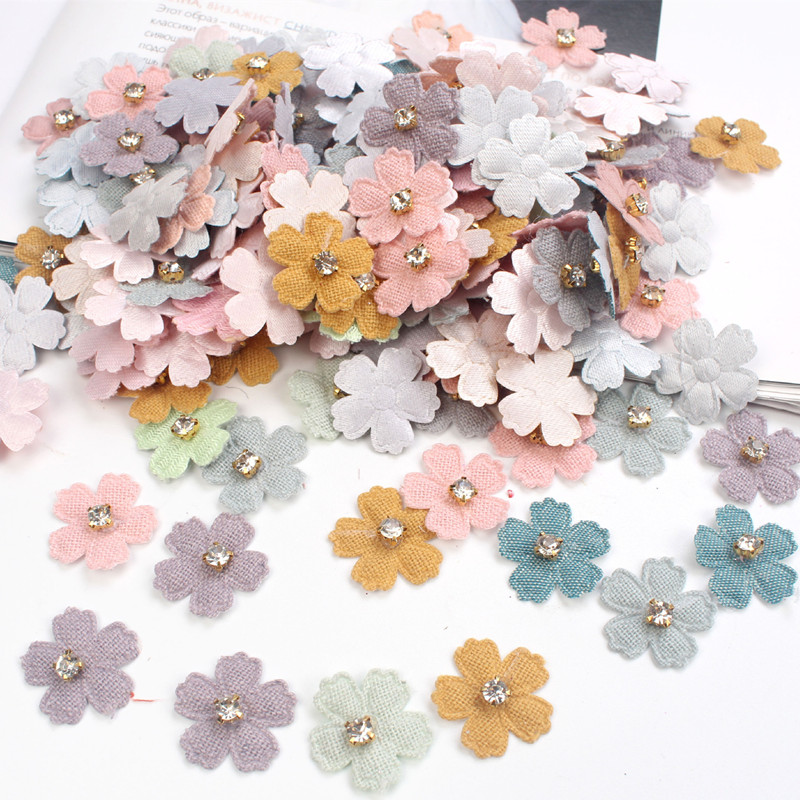 100Pcs 22mm Fabric Flower With - огляд і ціна Art Craft Hat